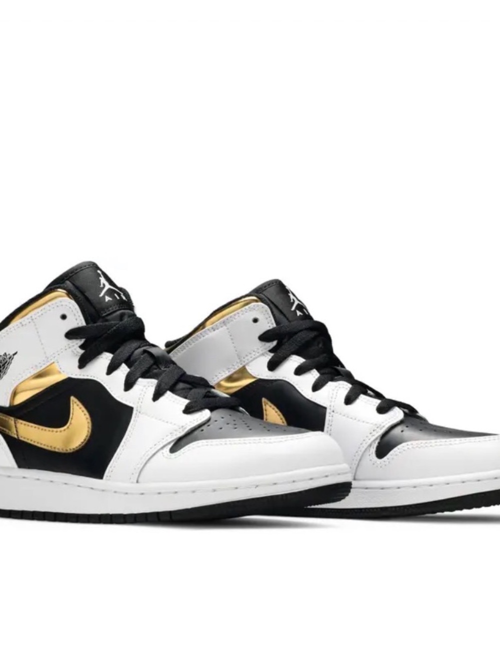 Air Jordan 1 Mid SE Black/White/Gold- Worn Once ✨
